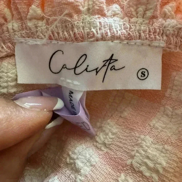 Calixta Gorg Pink Plaid Ruffle Dress Size Small .#87 - Picture 15 of 16